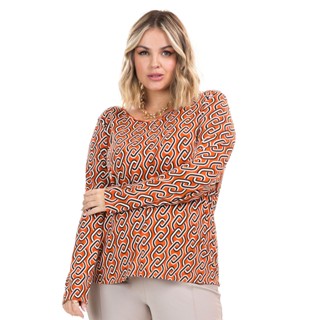 Blusa Manga Longa Viscotorcion Secret Glam Laranja