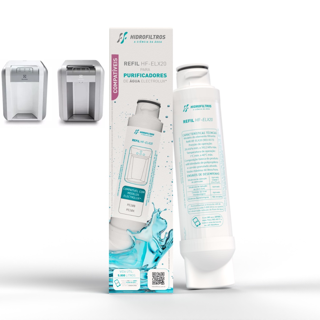 Kit 2 Filtros Refis Purificador Água Electrolux Pe10b Pe10x