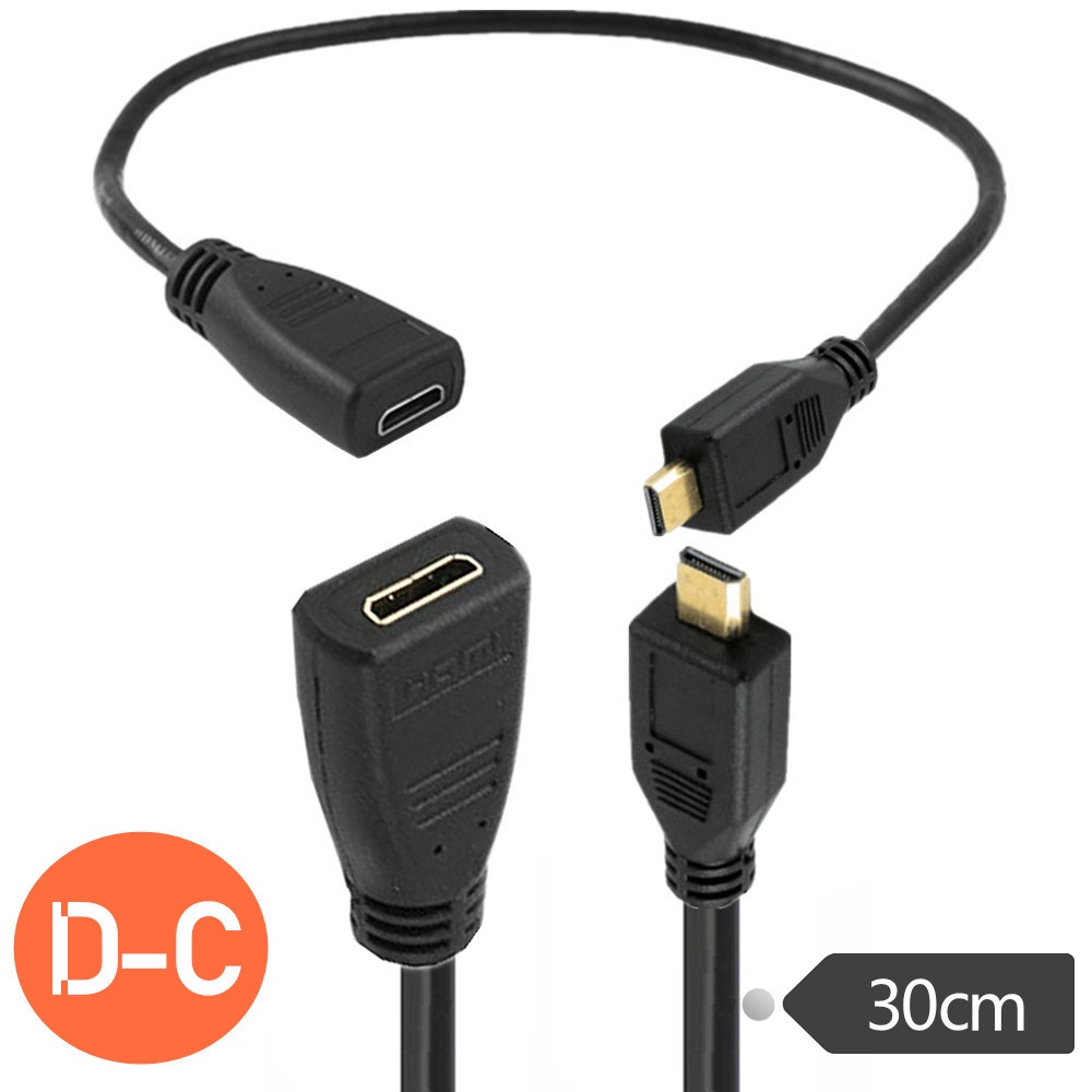 Cabo adaptador de extensão HDMI HDMI mini HDMI Macho para Micro HDMI Fêmea Cabo adaptador de extensão tipo C para D Cabo adaptador HD tipo D