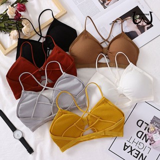 ZXYOUPING kit 1/4 Sutiã Push Up Elástico Feminino, Top Sem Costura Com Bojo Confortável , Sutiã Alças finas sem aro Sexy Linda Roupa Interior Feminina Bralette Respirável