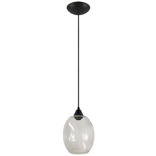 Lustre Pendente moderno sala cozinha banheiro  preto com Barrica grande lisa transparente Art Pop