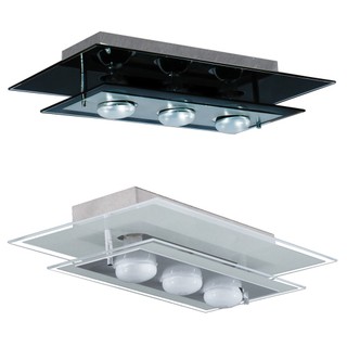 Luminária Plafon de Vidro para 03 lâmpadas - Ideal para cozinha, sala - Disponível nas cores Branco ou Preto