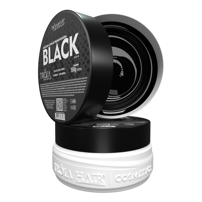 Máscara Capilar Pigmentadora Troia Colors Black 150g Cor fantasia - Troia Hair