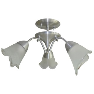 Lindo Lustre Com 3 Hastes e 3 Tulipas de vidro Para Sala Quarto - Estilo Colonial