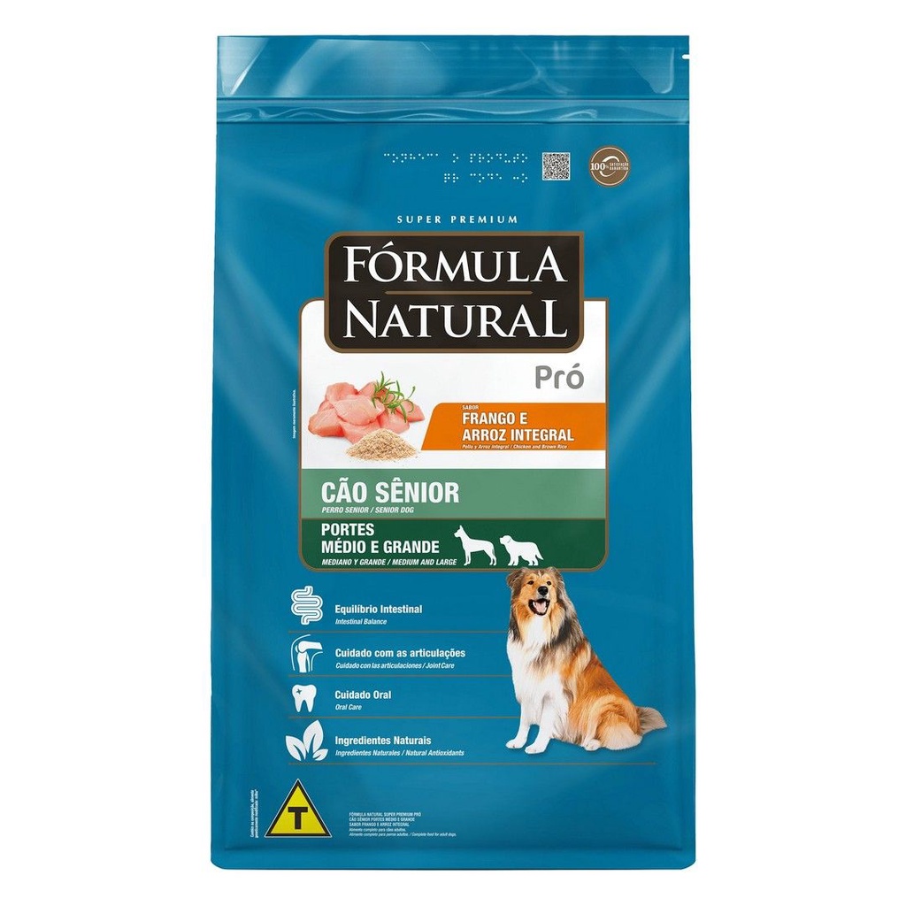Ração Para Cães Sênior Pró Médio e Grande Frango 15kg Fórmula Natural