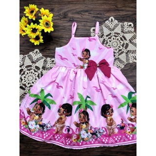 Vestido Infantil Alcinha Moana Baby Tematico Festa Aniversario em Oferta na Shopee