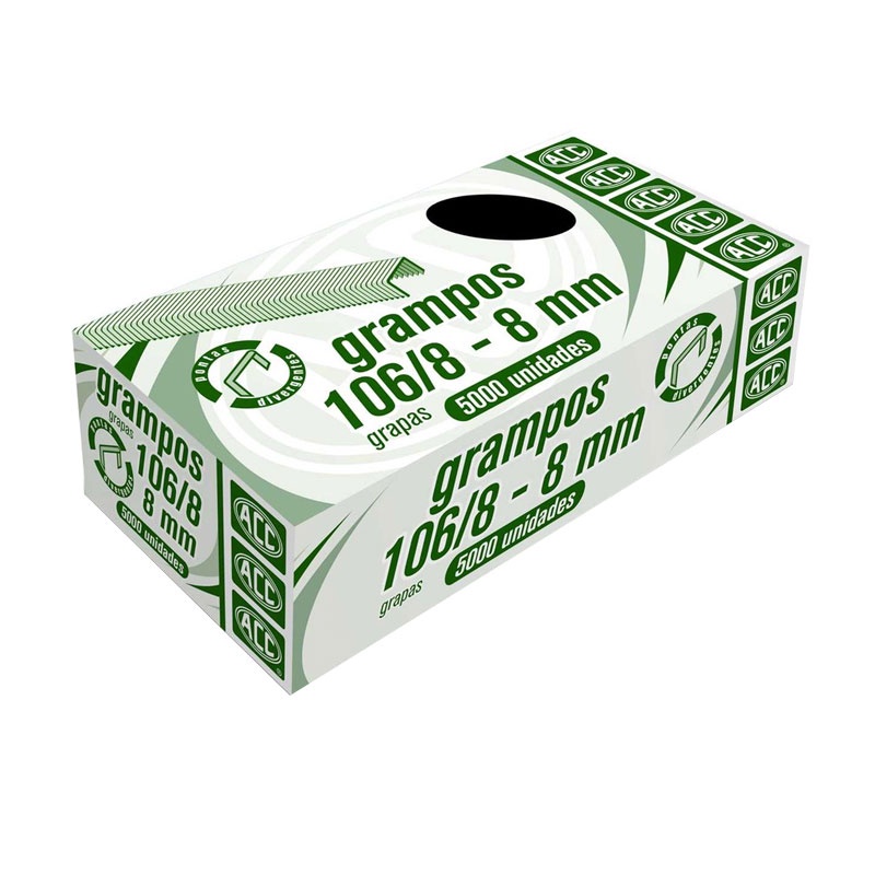 Grampo galvanizado 106/8 com 5000 unidades ACC