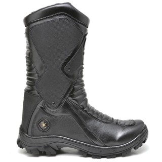 Bota Coturno Militar Masculina Tática Motoqueiro Tornado Couro Sintético Protetor De Marcha Forro Espumado