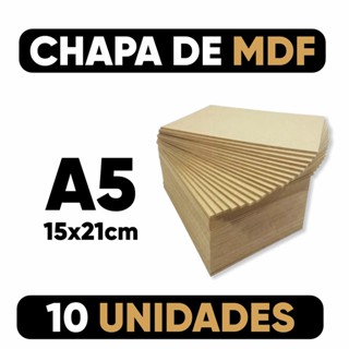 Chapa Mdf 3mm Placa Decoração 10 UNIDADES - 15X21 A5