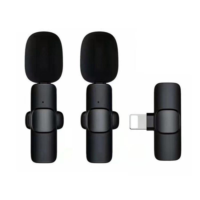 Microfone de Lapela Sem Fio Duplo Redução de Ruído 20 Metros