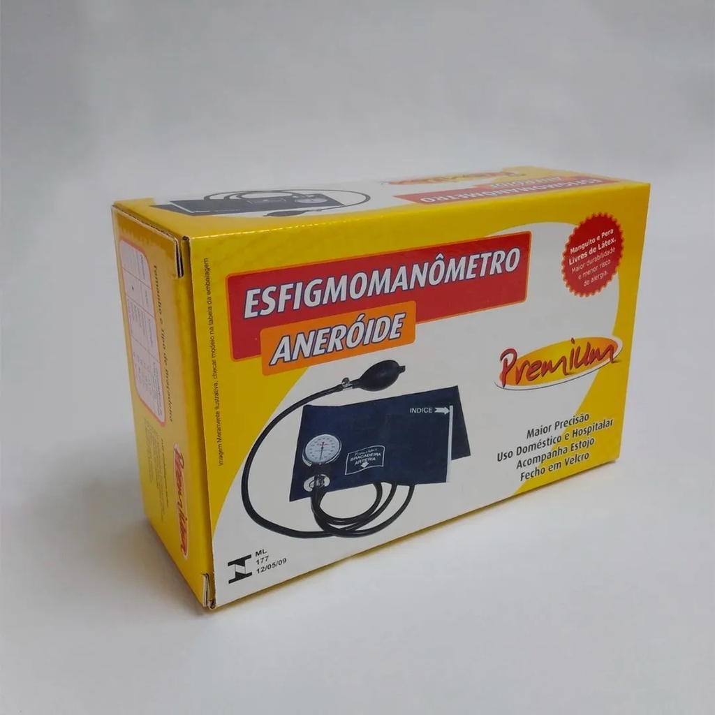 Esfigmomanômetro Aneróide Em Nylon Velcro Adulto ESFS20N Sem Estetoscópio  PREMIUM