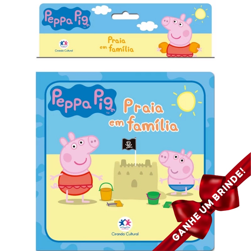 Livro Banho Peppa Pig - Praia em família Ciranda Cultural Crianças Filhos Infantil
