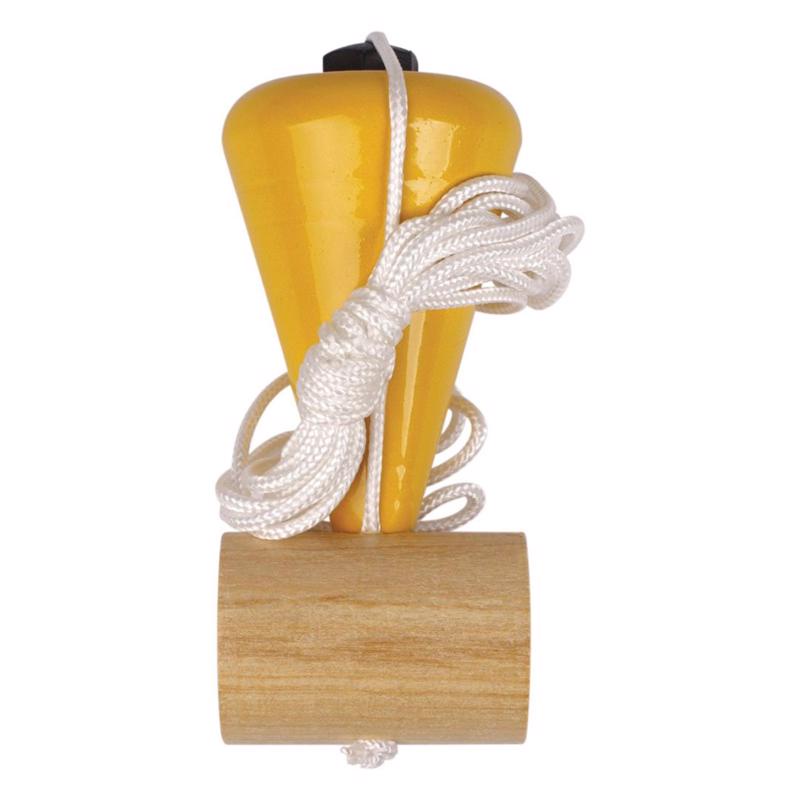 Prumo de Centro Cônico de Aço com Apoio de Madeira 300g em Oferta na Shopee