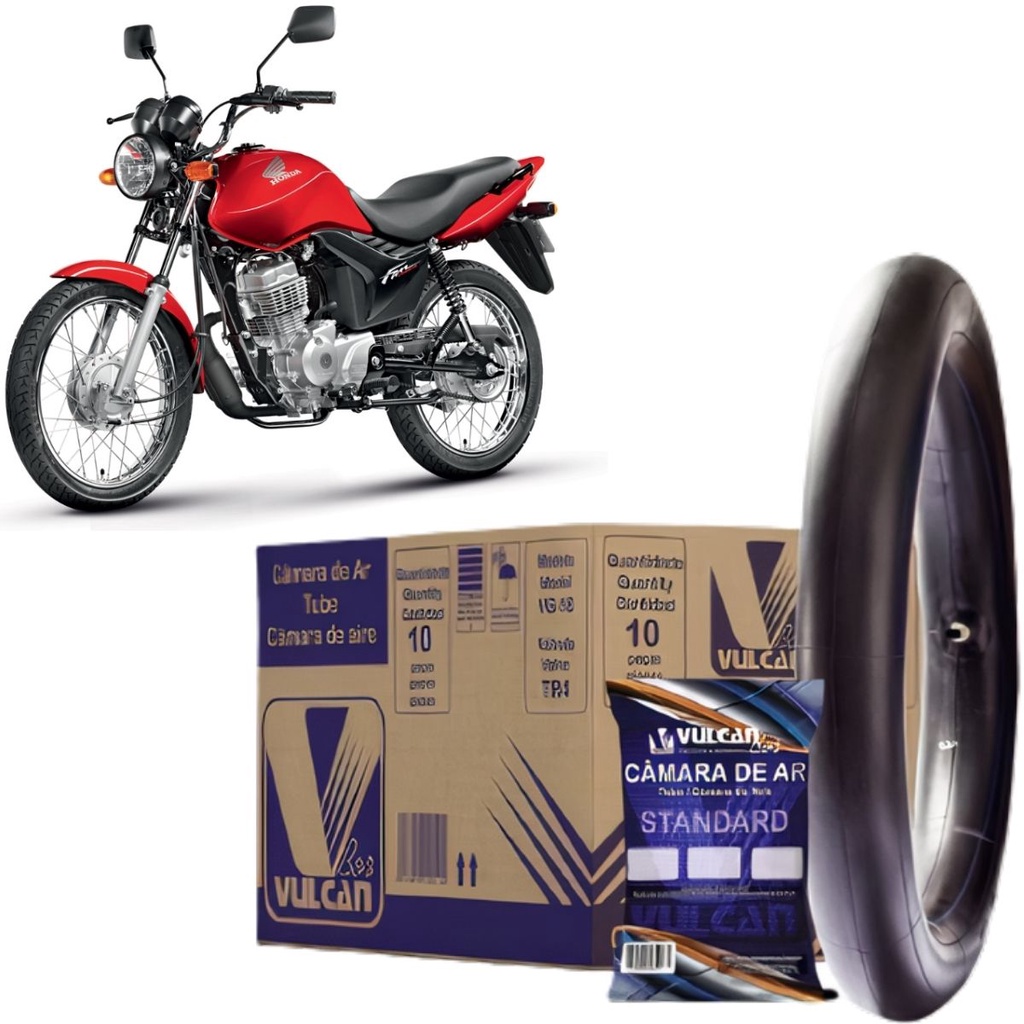 Kit Com 10 Unidades De Câmaras De Ar Vulcan Bor Aro 18 Moto 2.75/3.00-18 90/90-18 (Vg-18)