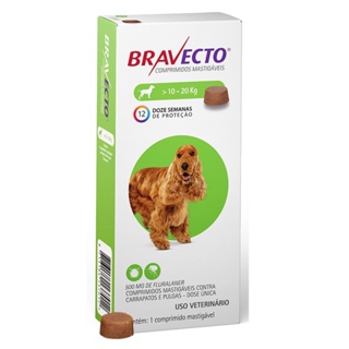 Bravecto Cães De 10 A 20kg 500mg antipulgas e carrapatos em Oferta na Shopee