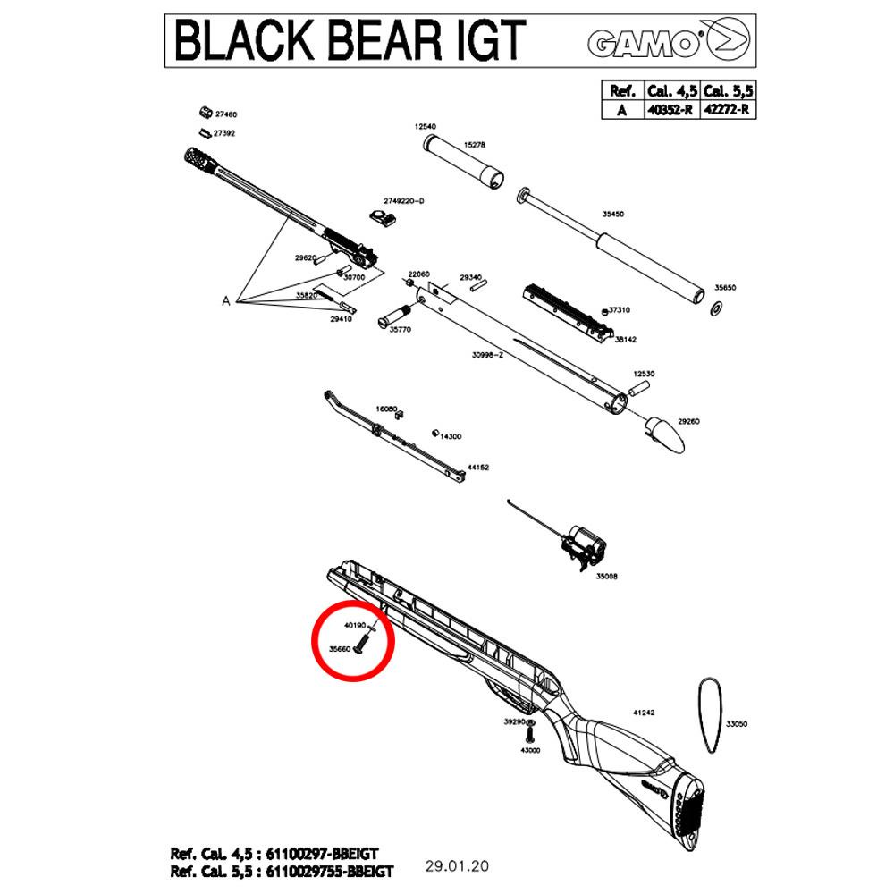 Parafuso fixação coronha gamo igt