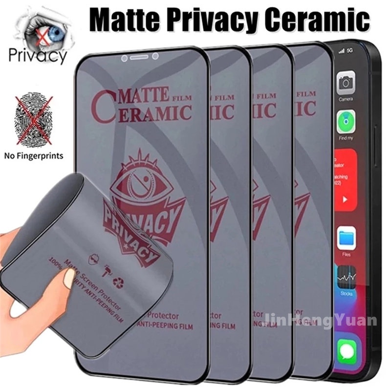 Protetor De Tela De Privacidade De Cerâmica Fosca Filme Anti-Espionagem Para IPhone 14 15 11 12 13 XS X Pro Max XR
