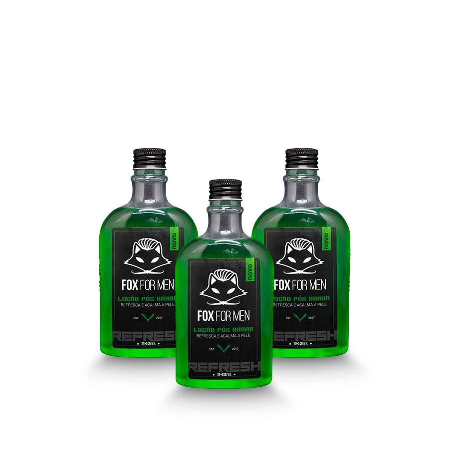 Loção Pós Barba 240ml Menthol - Fox For Men - 4 Unidades