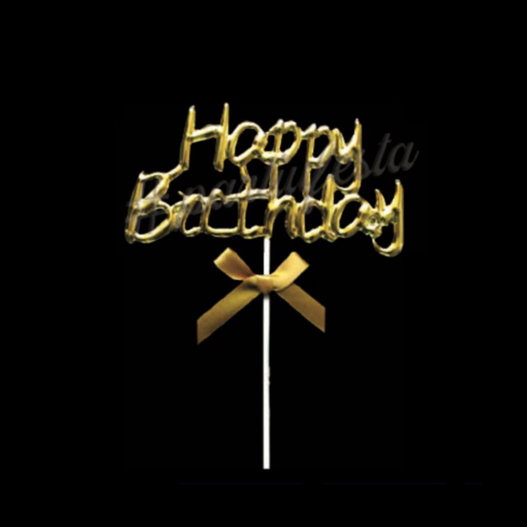 Topo De Bolo Parabéns Happy Birthday Acrílico Aniverssário