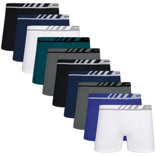 Kit com 10 Cuecas Boxer Microfibra sem Costura Lupo