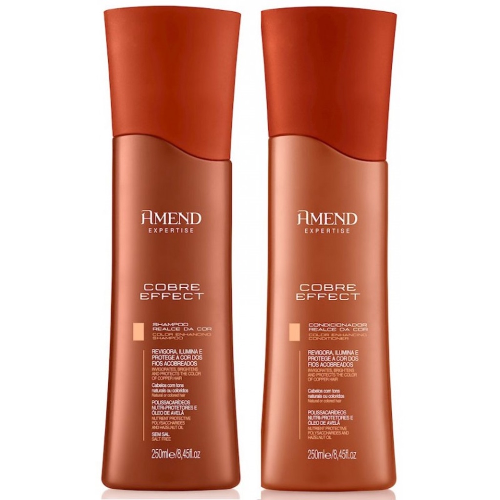 Kit Amend Expertise Cobre Effect Shampoo Condicionador 250ml fios de cor vibrante com brilho maximo