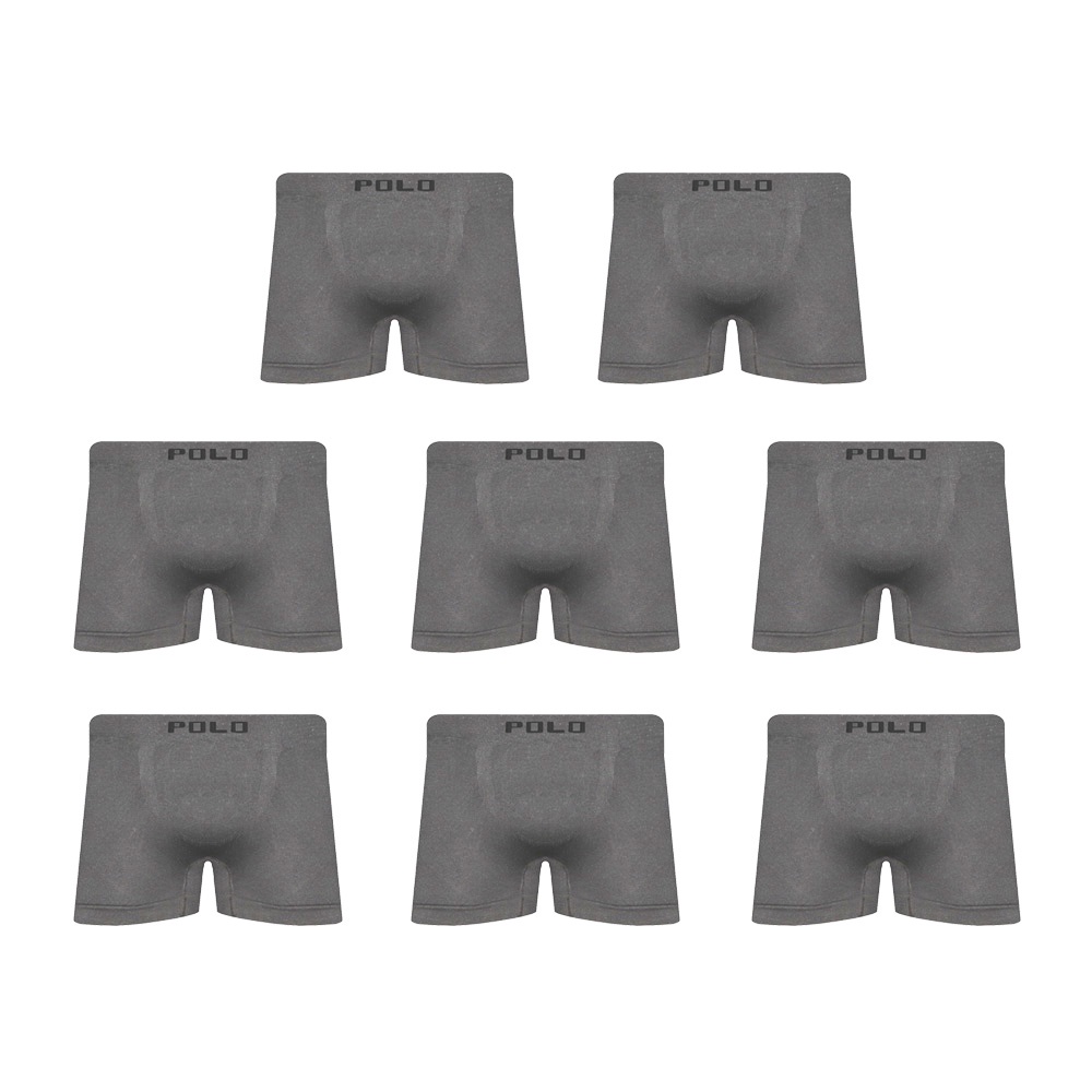 Kit 8 Cueca Polo Star Boxer Box Masculina Cinza
