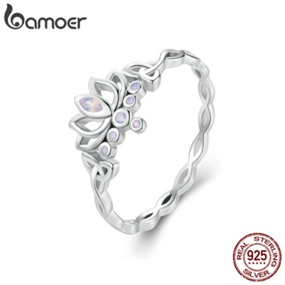 BAMOER 925 Sterling Silver Lotus Flower Ring Jóias De Moda Para Mulheres em Oferta na Shopee