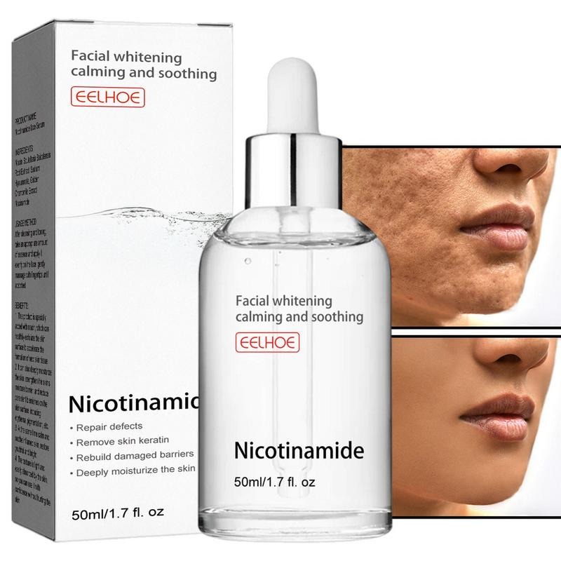 Sérum Facial de Nicotinamida 50 ml Clareador de Manchas Escuras Anti-Envelhecimento Fade Melasma Reduz Poros Ilumina