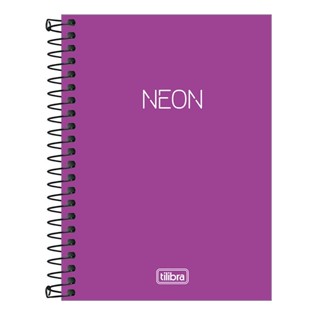 Caderneta capa plástica sem pauta 1/8 80 folhas Neon Roxo Tilibra