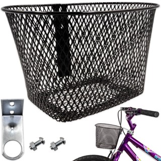Cesta Cestinha Dianteira P/ Bicicleta Infantil Aro 16 E Aro 20 Cores Suporta 1Kg Aluminio com Suporte Bike Menina Crianca