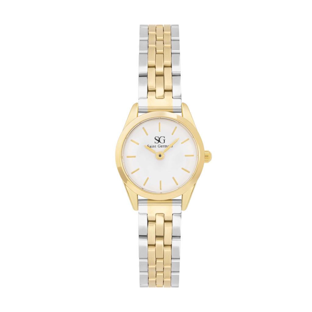 Relógio Feminino Dourado Prata Saint Germain Mini Belle Bicolor Gold 24mm