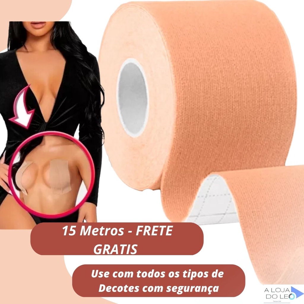 Sutiã Adesivo Levanta Seios Peito Fita Boob Tape Kit 3 Unid