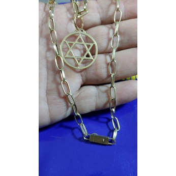 Pingente Estrela de Davi Ouro 18 kilates Peso 4 Gramas 35 mm Maciço