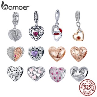 Bamoer Silver Sterling 925 Contas De Múltiplos Tipos De Coração Acessórios De Bricolagem Para Pulseira