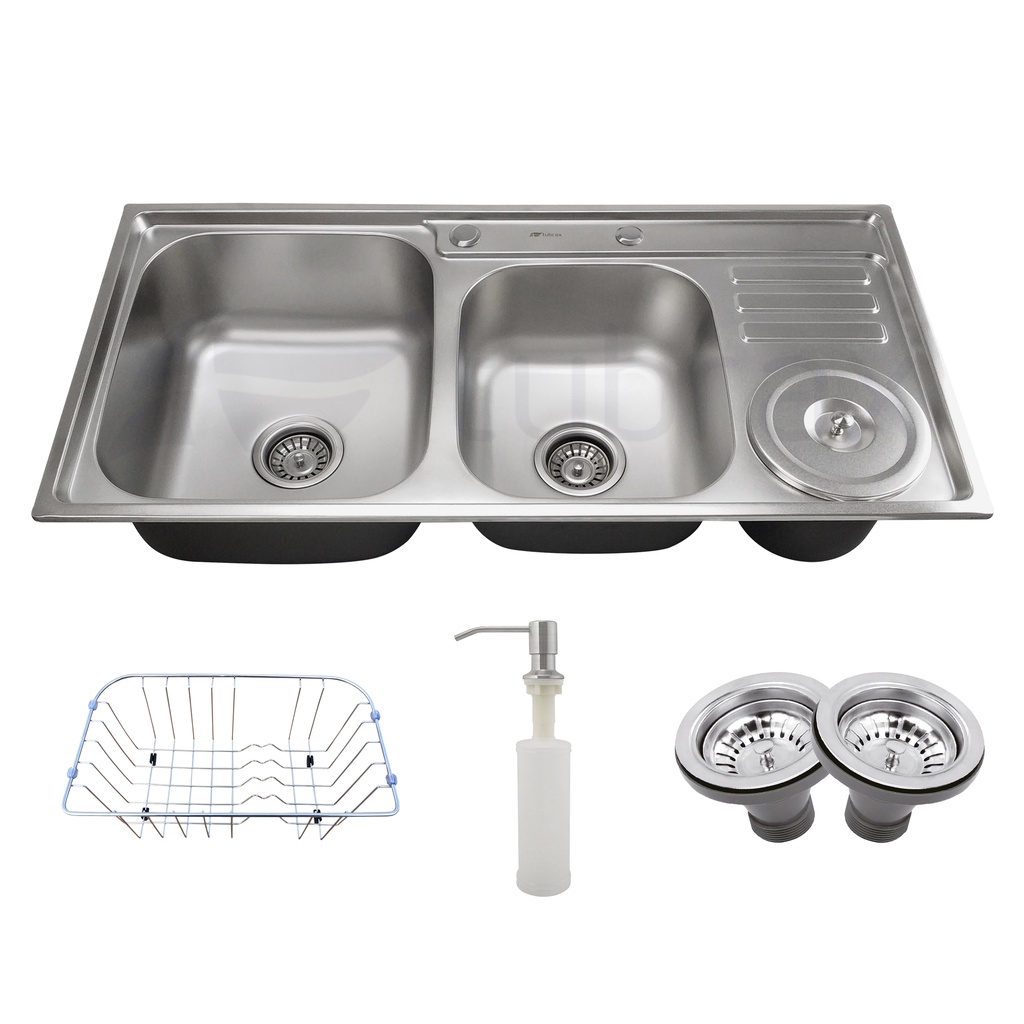 Pia Cuba Dupla de Cozinha Gourmet Com Lixeira em Aço Inox - CBC0007-C Tubrax - Home & Living