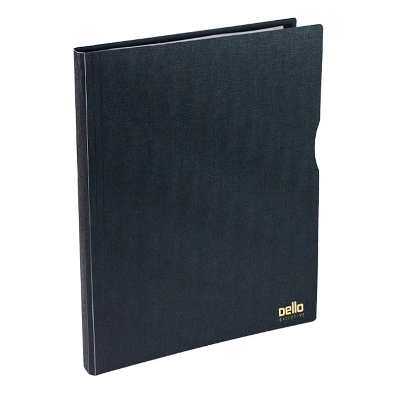 Pasta catálogo A4 com 30 plásticos Executive preto 6056.P Dello em Oferta na Shopee