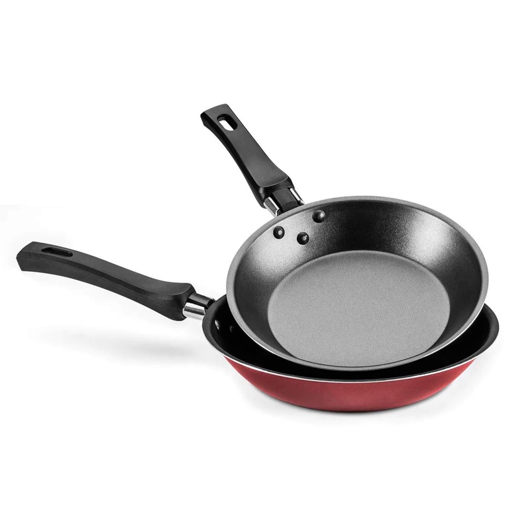 Kit Frigideira Francesa 36 e 31 Cm Antiaderente cor Cereja MTA - 8984