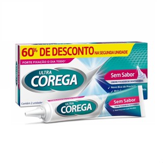 Creme Fixador Corega Ultra Sem Sabor 2 Unidades De 68g Cada
