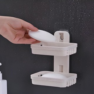 Saboneteira Dupla Com Adesivo Porta Sabão Suporte Organizador Multiuso Cozinha/Banheiro Esponja