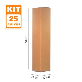 25 Caixas de Papelão embalagem 12x12x60 Tubo Poster em Oferta na Shopee