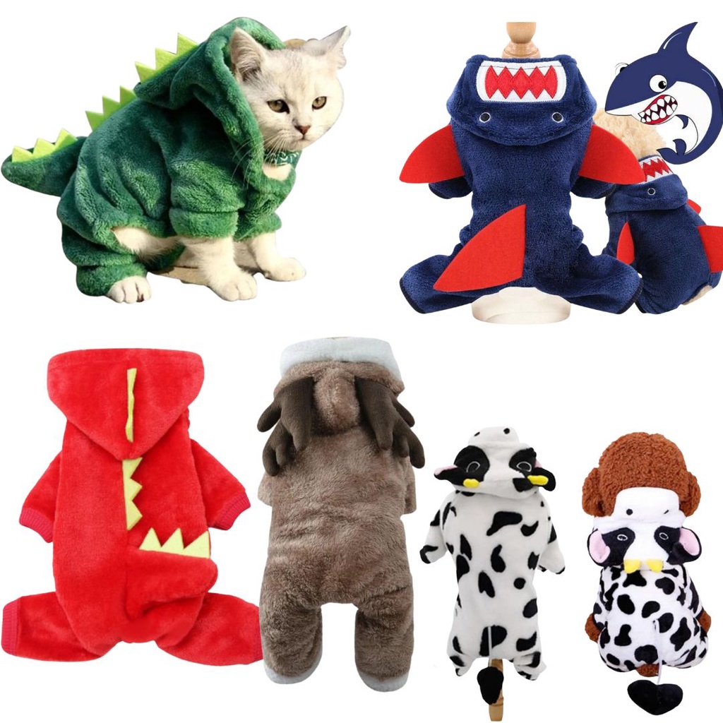 Roupa de Cachorro Gato Fantasia Pet Vários Modelos Roupinha com Capuz Quente Inverno em Oferta na Shopee