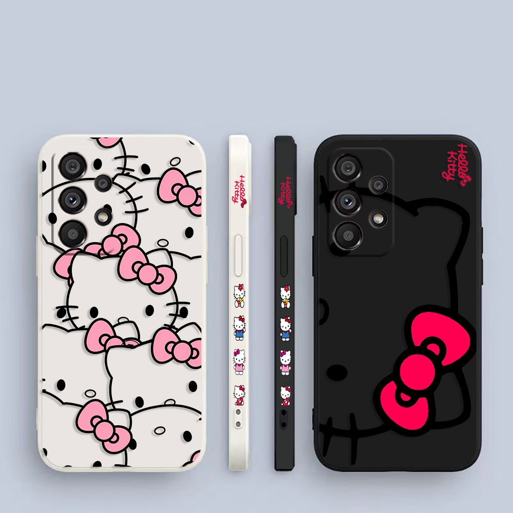 Capa De Celular Estampada Lateral De Gato Anime Hello Kitty Para Samsung Galaxy A90 A80 A73 A72 A71 A70 A60 A54 A53 A52 A51 A50 A30 S A42 A40 A34 A33 A32 A32 A31 A30 A24 A23 5G