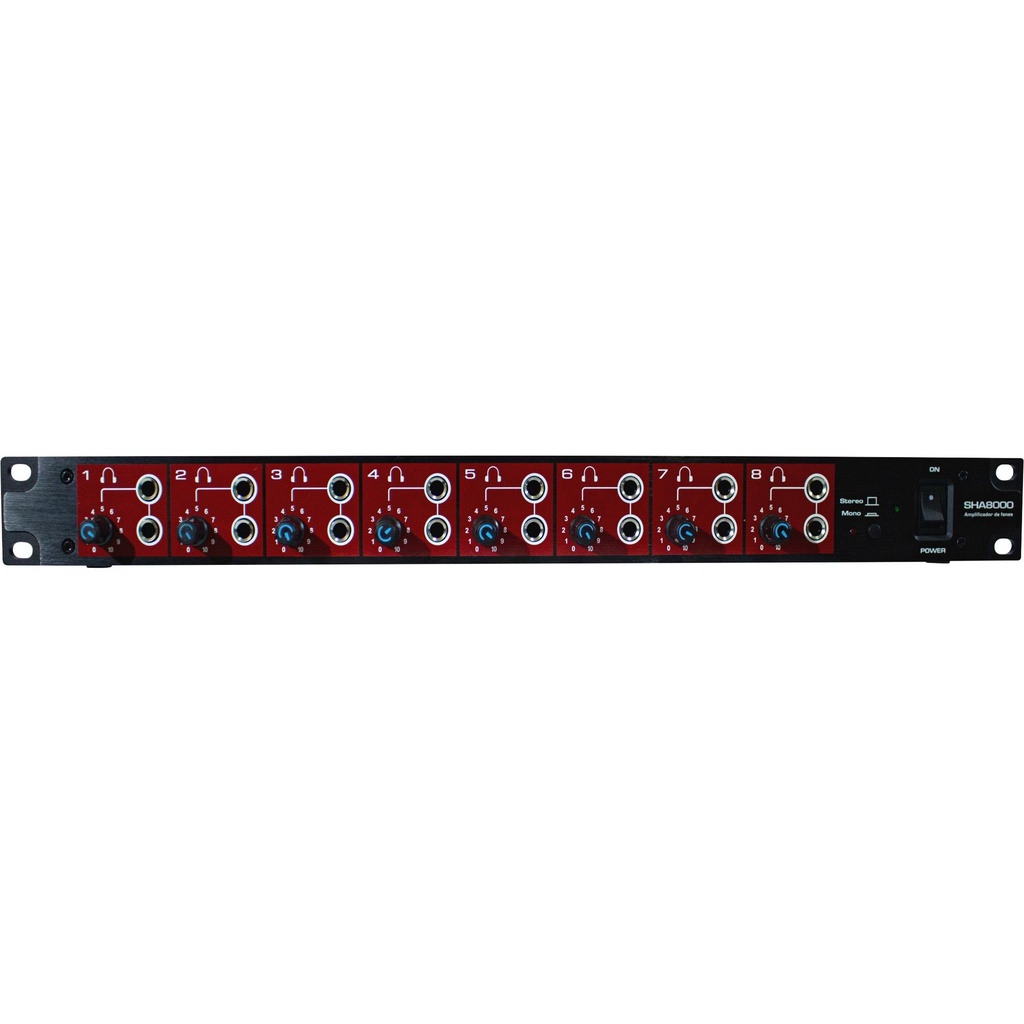 Amplificador de Fone SOUNDVOICE Powerplay 8 Canais SHA8000