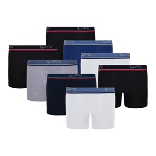 Kit com 8 Cuecas Boxer Infantil Algodão Lupo