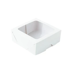 Caixa 4 Doces com Visor S11 (9cm x 9cm x 4cm) Branca 10 unidades Assk Rizzo Embalagens