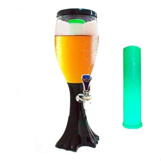 Torre de Chopp com 3 Refil 3 Litros com Tubo de Gelo a Led Completa para Bar Chopeira Portatil