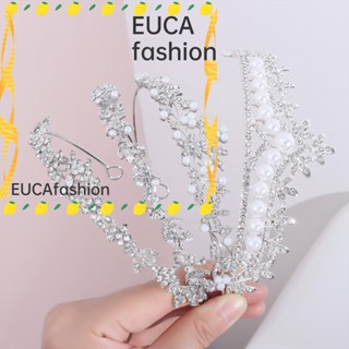 Euca Acessórios De Cabelo / Tiara De Princesa Com Cristal De Strass Para Mulheres / Meninas / Festa / Casamento