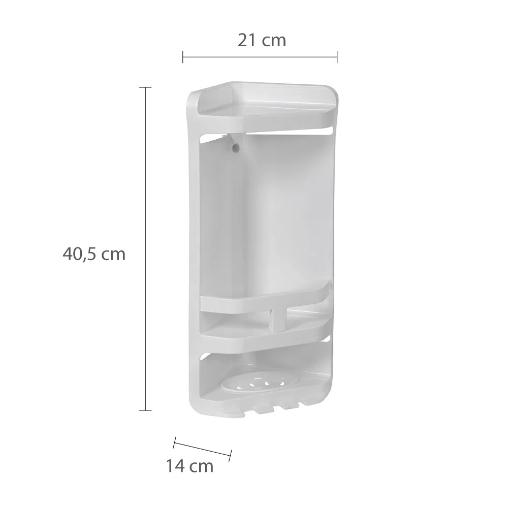 Cantoneira Plástica Dupla com Saboneteira 21 x 14 x 40,5 cm - Astra em Oferta na Shopee
