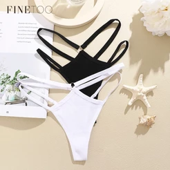 Finetooo 3PCS/Set Calcinha De Algodão Para Mulher Metal Fivela Feminina De Cintura Baixa
