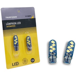 Lâmpada Led T10 Silicon 10 Leds SMD 3030 CYBER Compacta 6000k Branca fria Luz de placa porta mala farolete Interna em Oferta na Shopee
